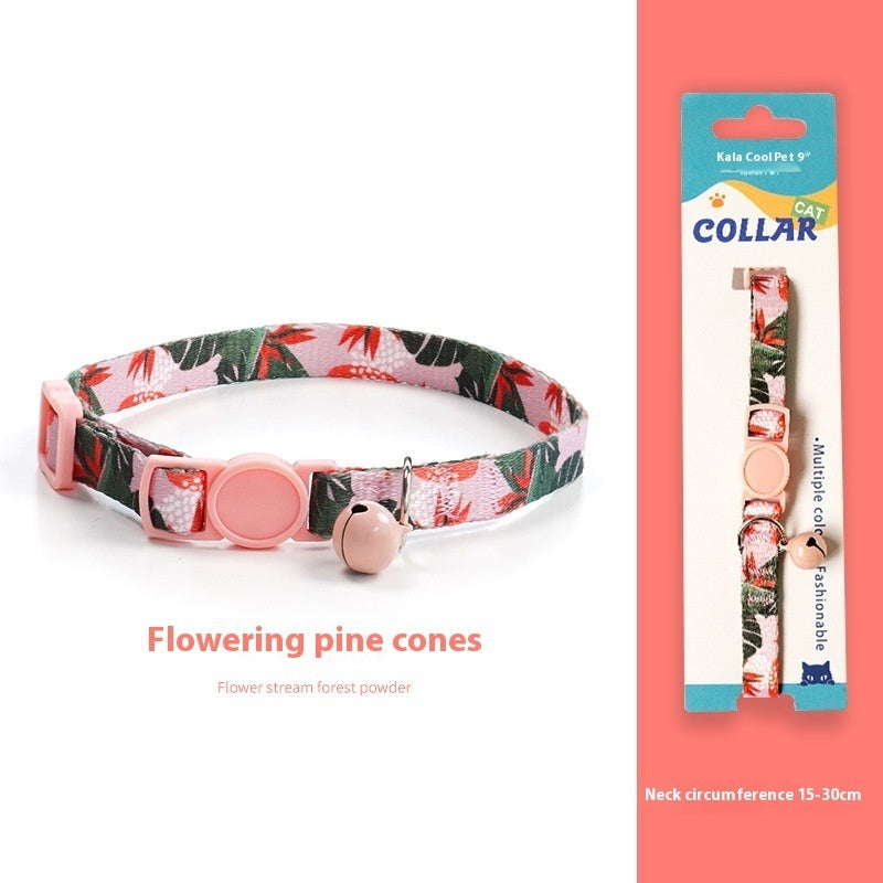 Woven Collar Bell Anti-suffocation Comfortable Safety Buckle Pet Decoration