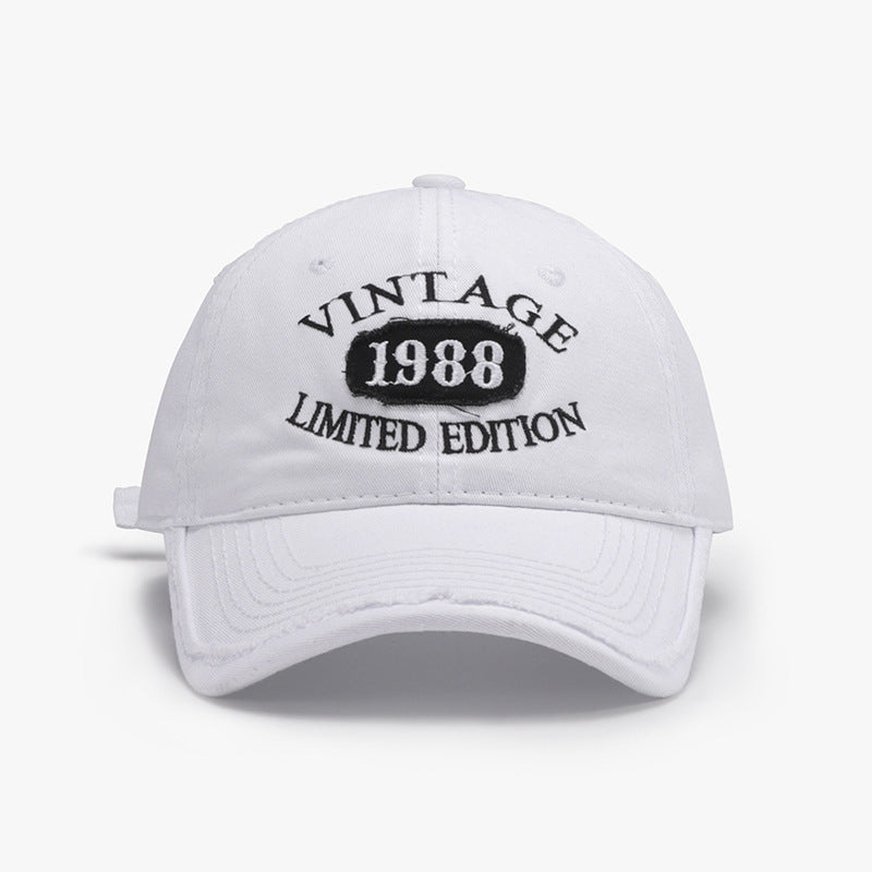 Spring New Big Head Circumference Letter Embroidery Women's Face-looking Small Peaked Cap