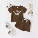 Children's Casual Printed Short Sleeves Shorts Suit