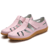 Summer Handmade Retro Soft Sole Leather Velcro Casual Women's Shoes