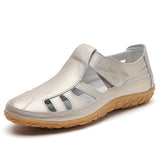 Summer Handmade Retro Soft Sole Leather Velcro Casual Women's Shoes