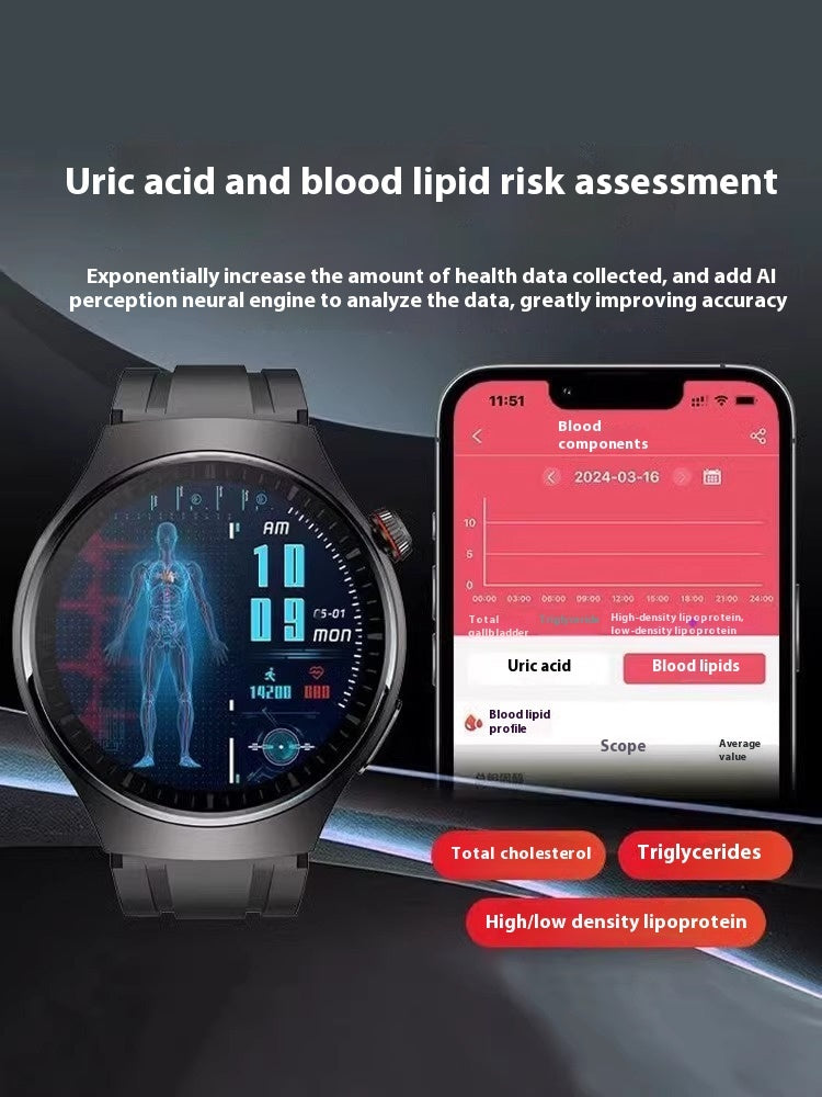 Blood Glucose Watch ECG Blood Pressure Heart Rate Smart Bracelet