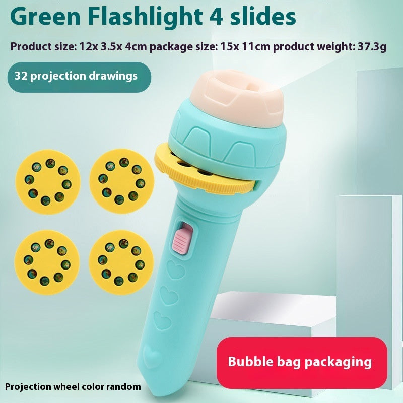 Portable And Simple Cartoon Projection Children's Flashlight