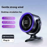 Desktop Clip Fan Digital Display Screen Wall-mounted Usb Rechargeable