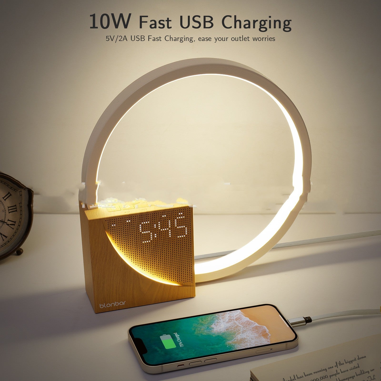 Bedside Lamp with Alarm Clock