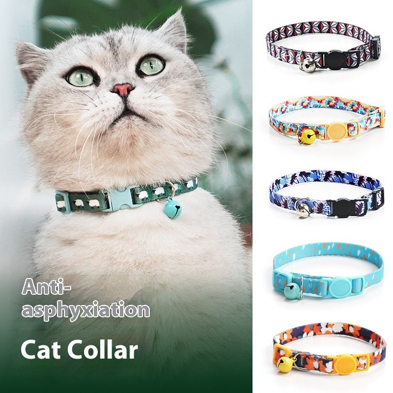 Woven Collar Bell Anti-suffocation Comfortable Safety Buckle Pet Decoration
