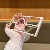 Lens Frame Bracket Simple Transparent Phone Case Magnetic Protective Cover