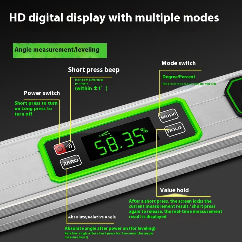 Electronic Digital Display Horizontal Ruler High Precision Level Meter