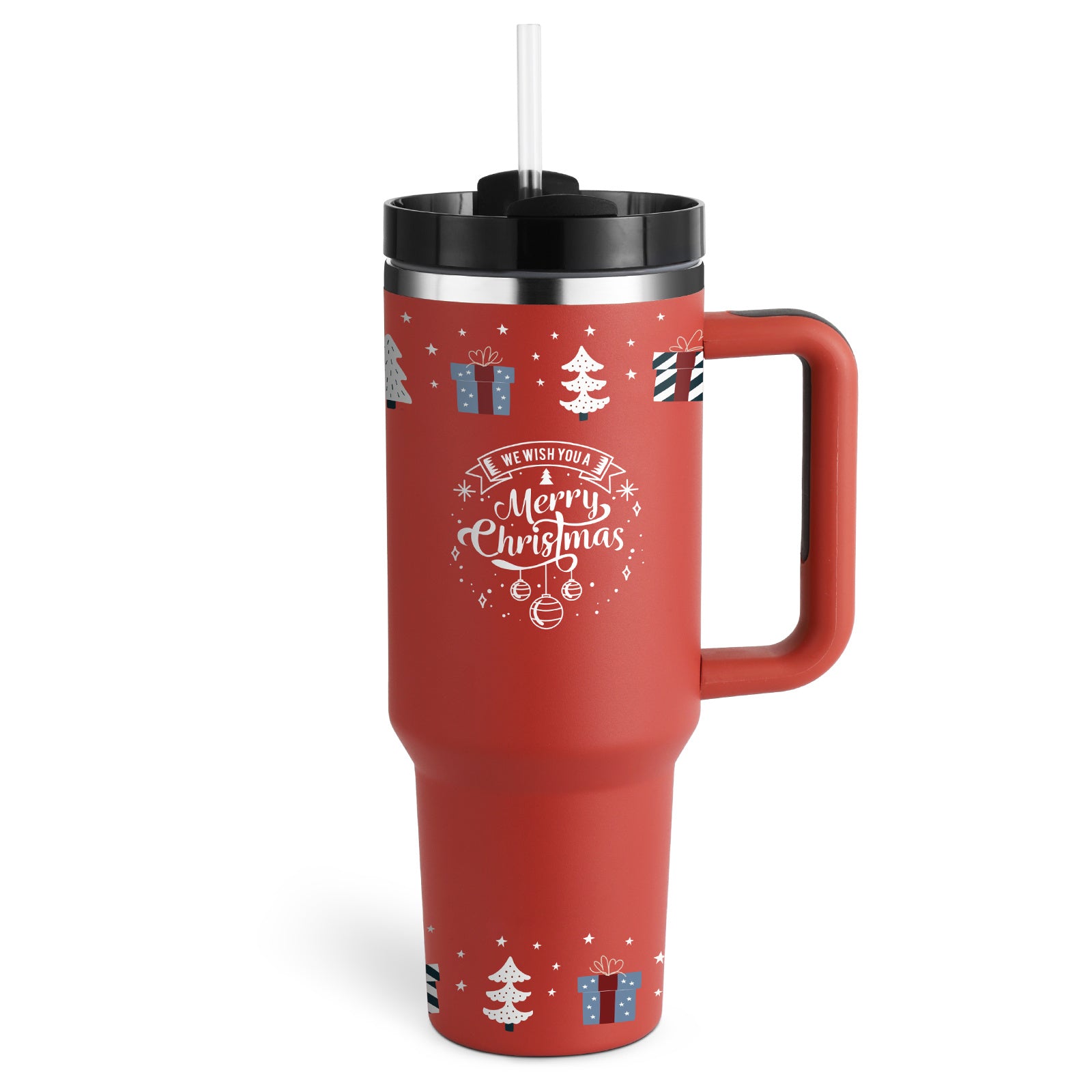 40 Oz Insulated Tumbler With Handle Straw