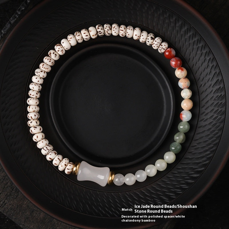 Mini Xingyue Bodhi Single-wrap Bracelet Crescent Moon High Density Smooth And White
