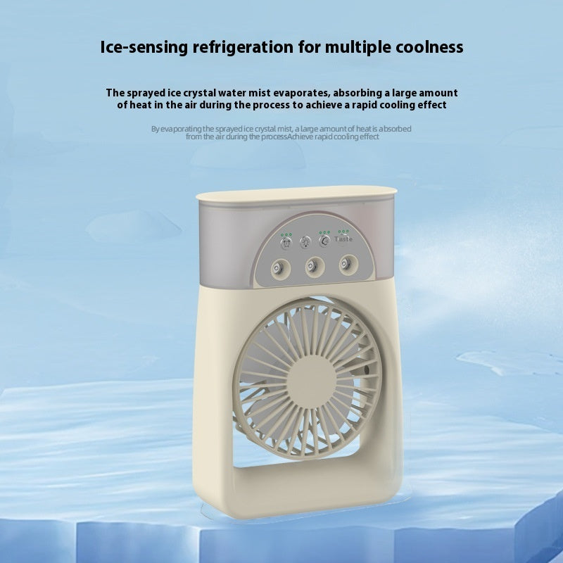 Cross-border Mini Desktop Spray Refrigeration Humidifier Air Cooler USB Portable Shaking Head Thermantidote Humidifier