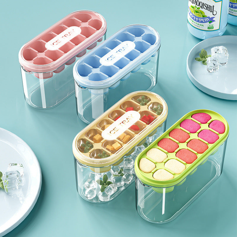 Large Capacity With Lid Easy To Take Off Ice Tray Household Ice Storage Ice Maker