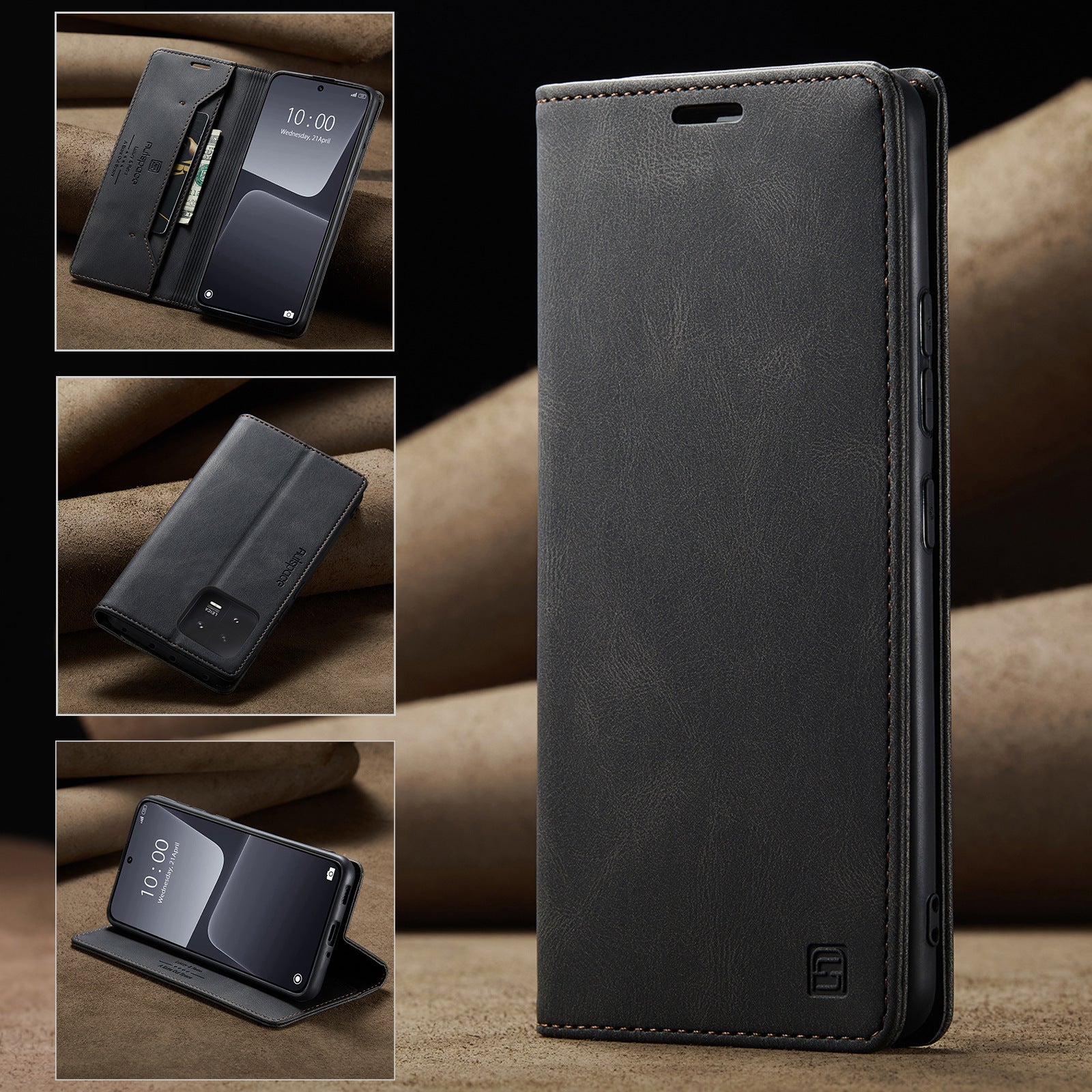 Youth Business Frosted Vintage Flip Leather Case