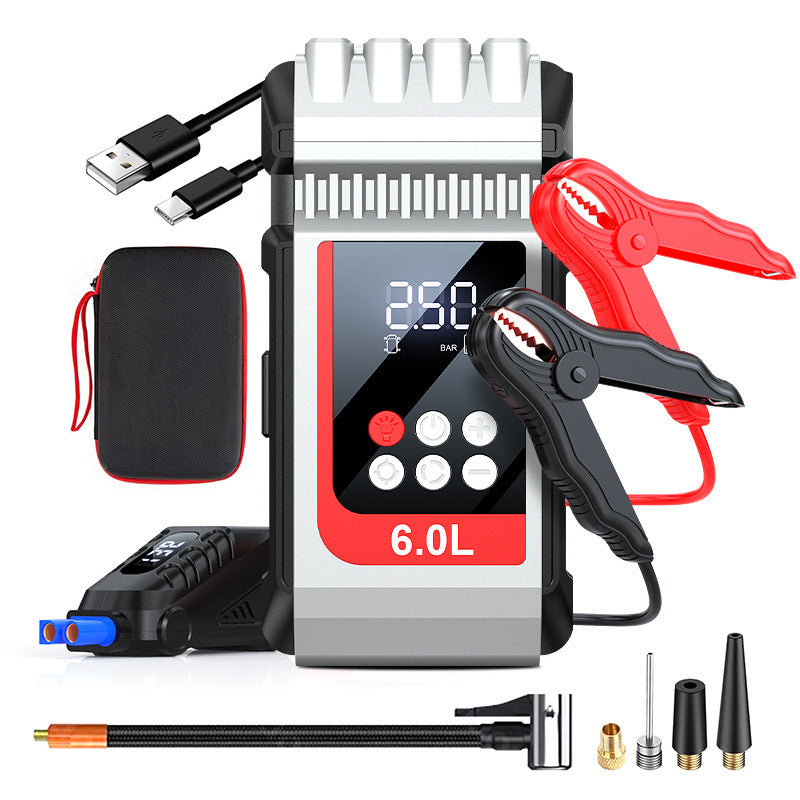 Integrated Emergency Car Jump Starter and Air Pump Tire Inflator