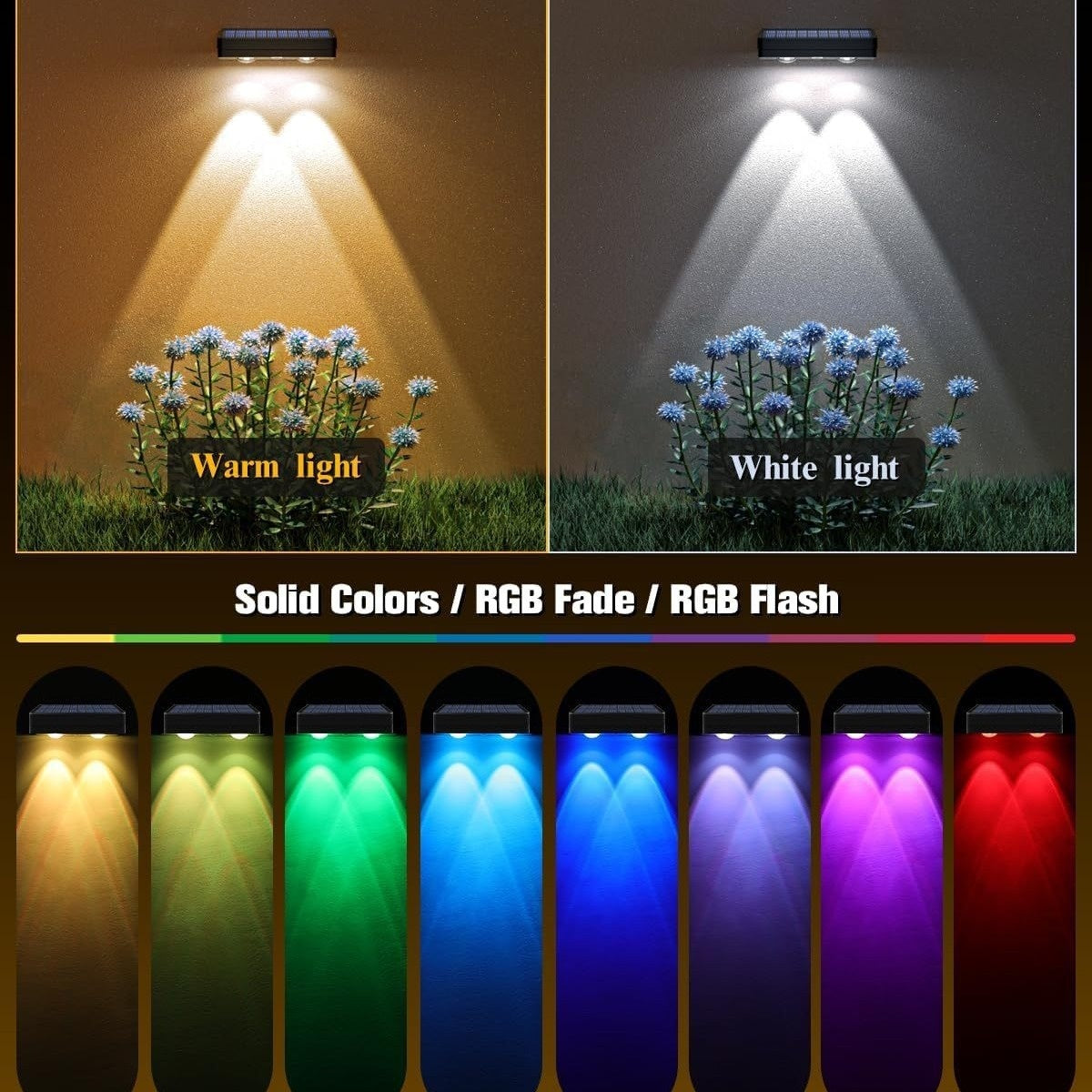 Solar Outdoor Lens Colorful Fixed Color Fence Light