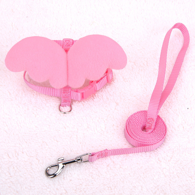 Pet Walking Dog Angel Wings Hand Holding Rope