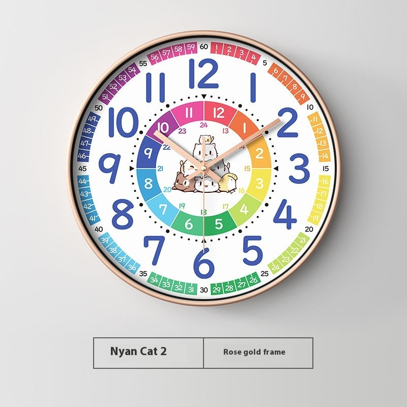 Early Education Cartoon Children's Home Wall Mounted Clock