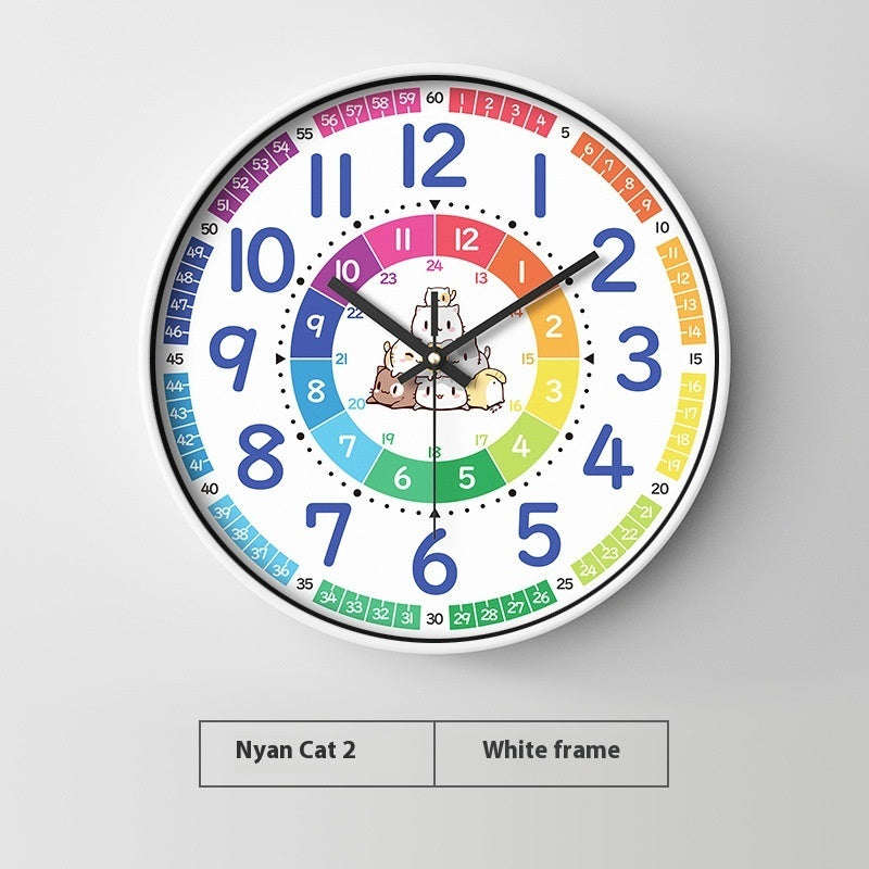 Early Education Cartoon Children's Home Wall Mounted Clock