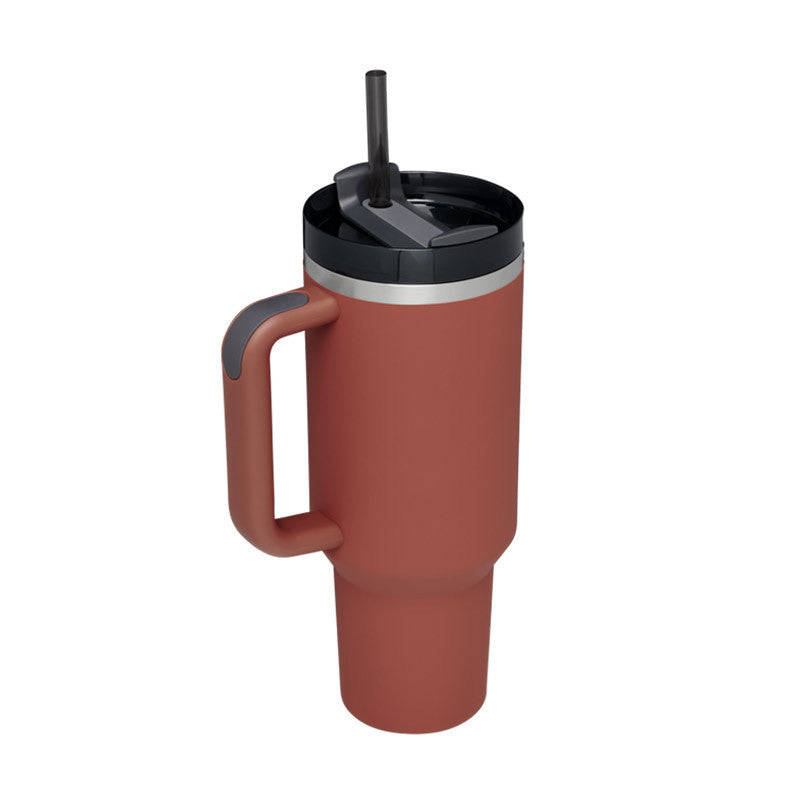 40 Oz Insulated Tumbler With Handle Straw