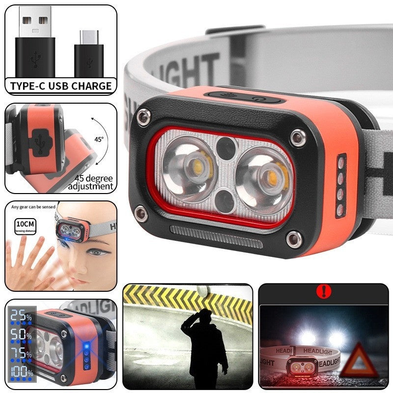 USB Charging Outdoor Night Run LED Lighting Headlamp