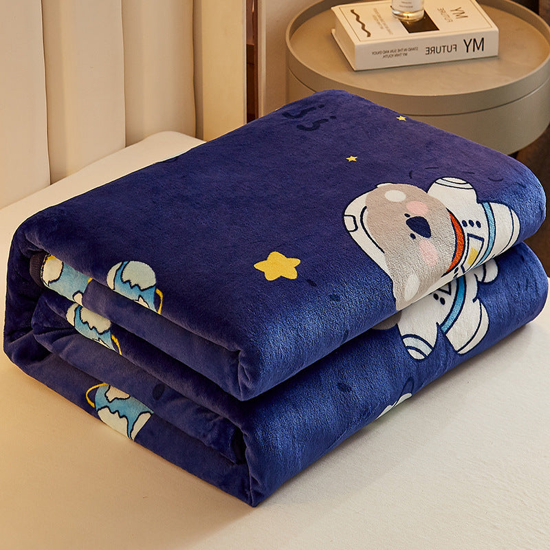 Milk Velvet Blanket Quilt Thickened Winter Coral Flannel