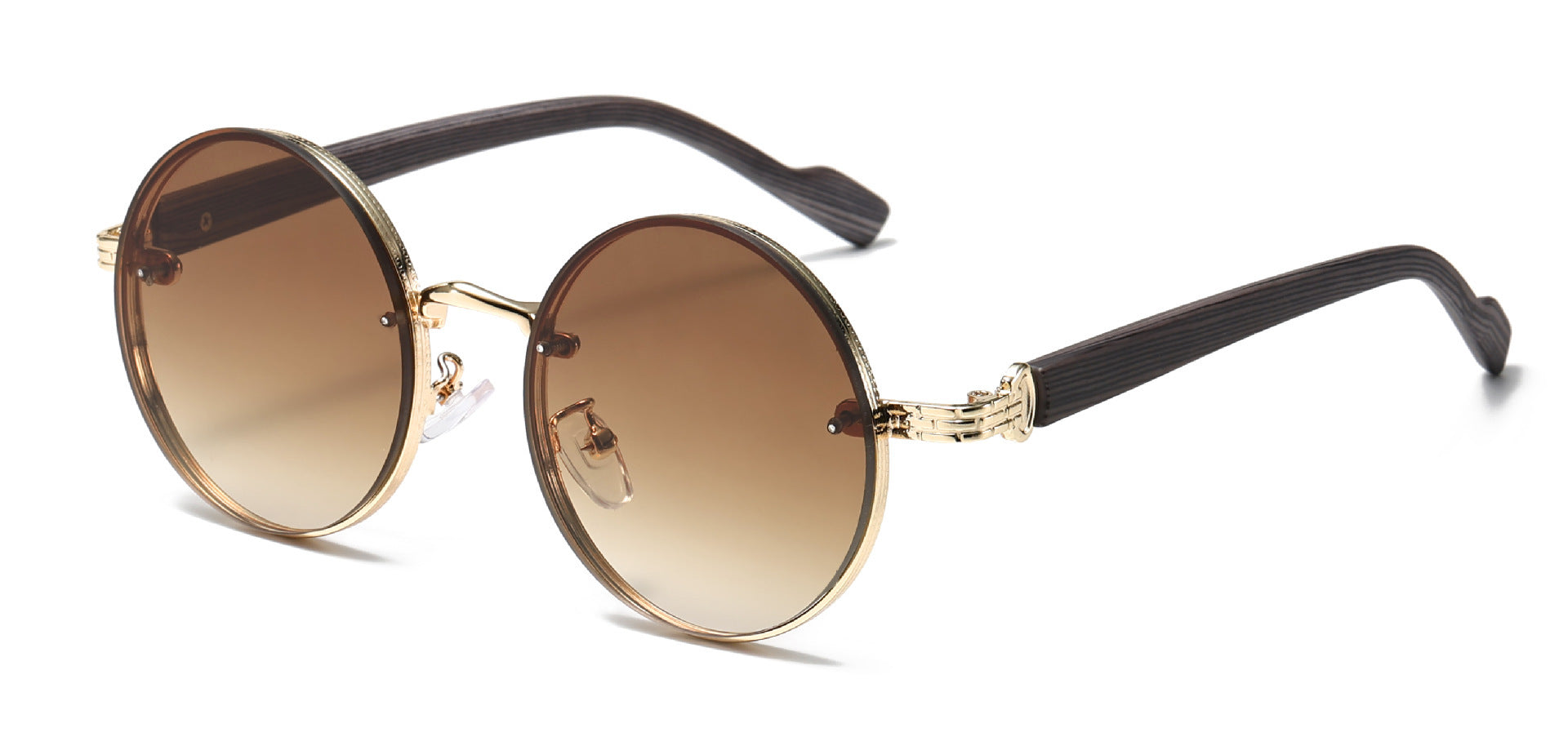 American Classic Metal Round Frame Sunglasses Personality Trend High Sense