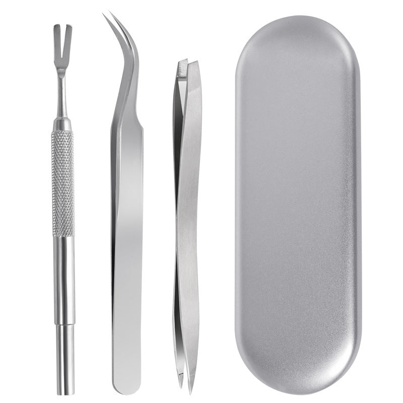 Stainless Steel Tick Clip Pet Dog Louse Clip 3-piece Set Cat Flea Tweezers Bug Catching Grate Clip Tool