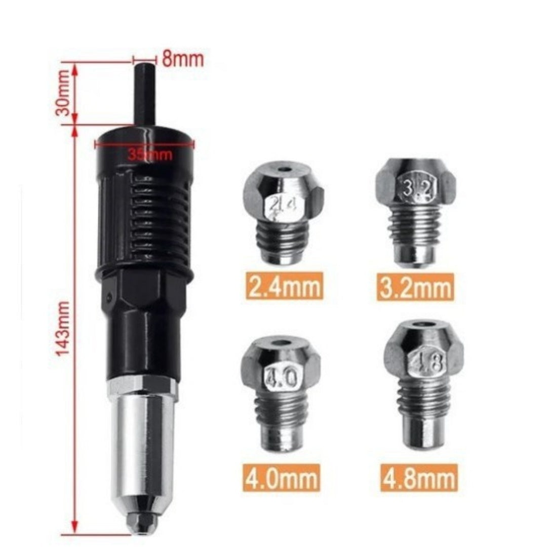 Electric Rivet Gun For Riveting And Grabbing Conversion Head