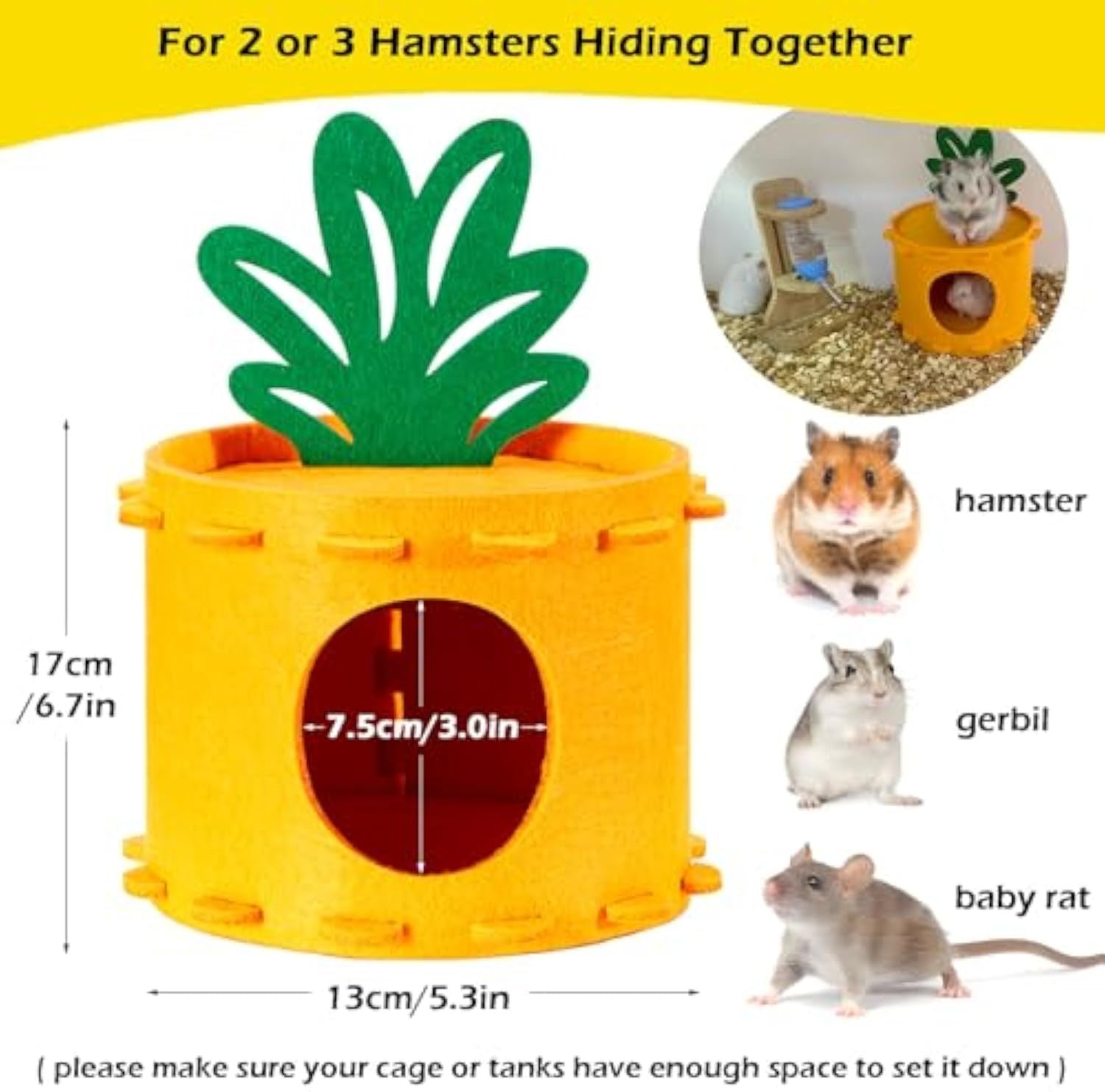 Felt Hamster Houses And Hideouts, Cute Carrot Shape Syrian Hamster Hut, Gerbil House Easy Clean, Thick Felt And Sturdy Dwarf Hamster Hideaway, Hamster Cage Decor For Gerbil Mice Sleeping Hiding