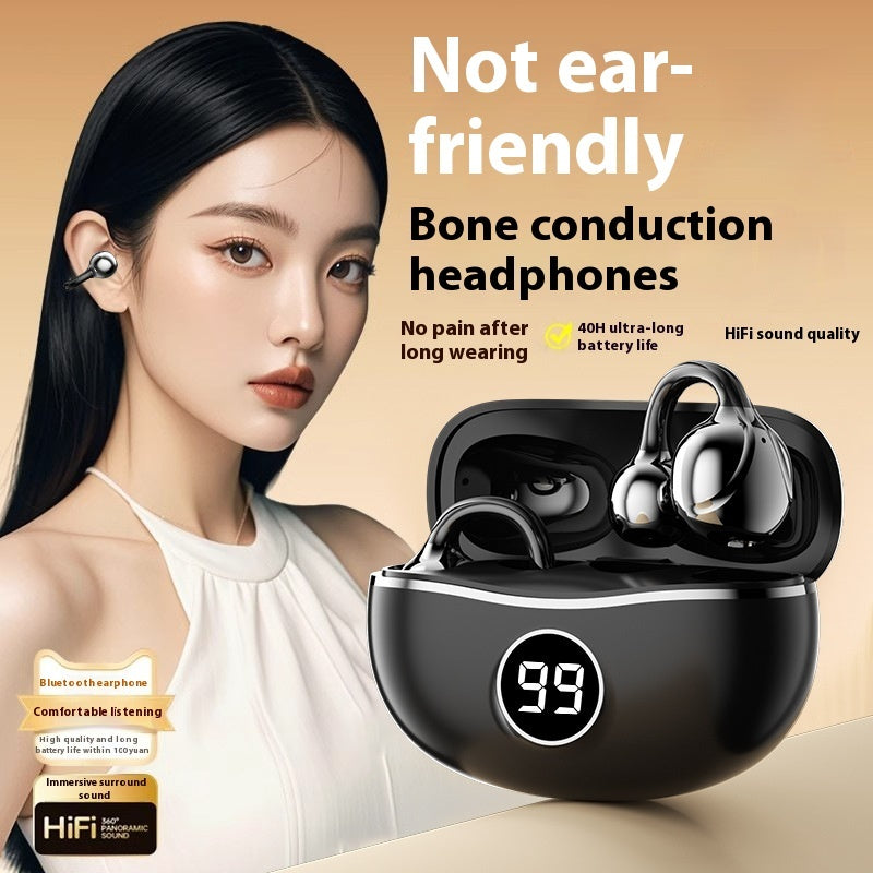 Digital Display Bluetooth Headset D151 Wireless Bone Conduction Non In-ear