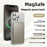 Aluminum Alloy Fast Charging Magnetic Suction Power Bank Wireless Mobile