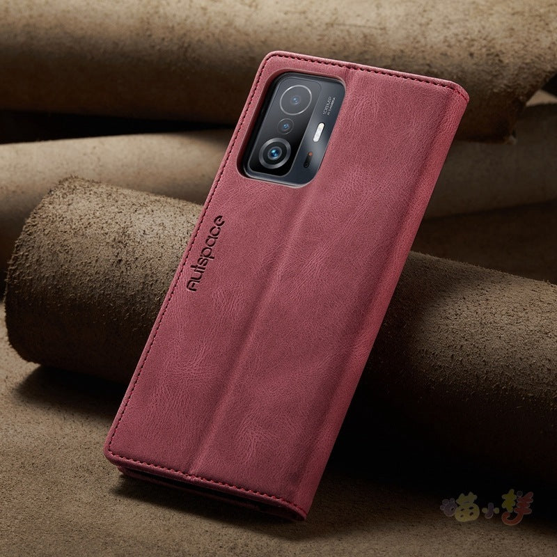 Youth Business Frosted Vintage Flip Leather Case