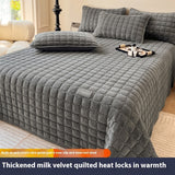 Milk Fiber Coral Fleece Bedspread One-piece Autumn And Winter Fleece-lined