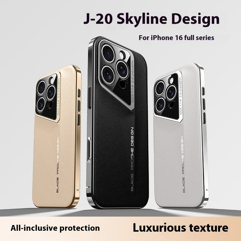 Fashion Electroplated Plain Leather Luxury Phone Case