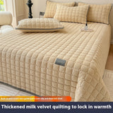 Milk Fiber Coral Fleece Bedspread One-piece Autumn And Winter Fleece-lined