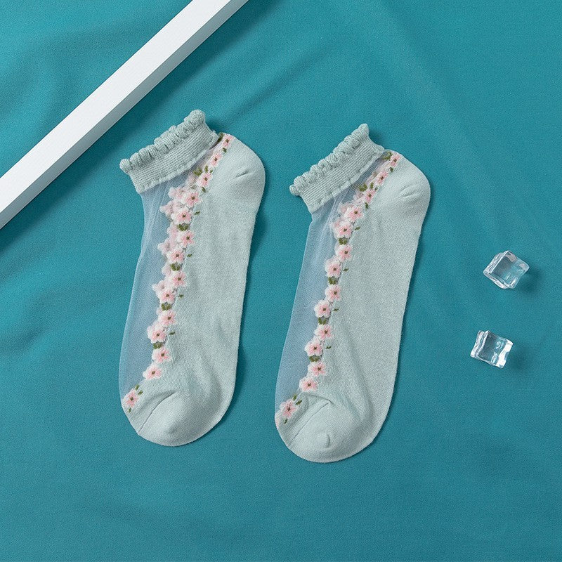 Invisible Floral Lace Socks