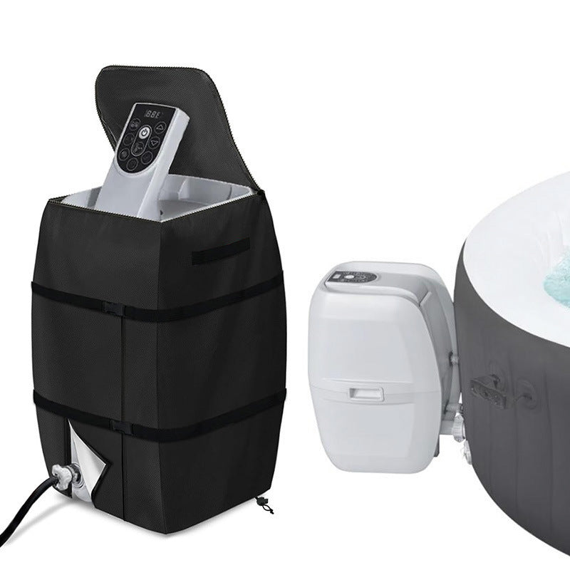 Hot Tub Spa Heater Pump Cover with Zipper Opening, Waterproof Anti-UV Insulated