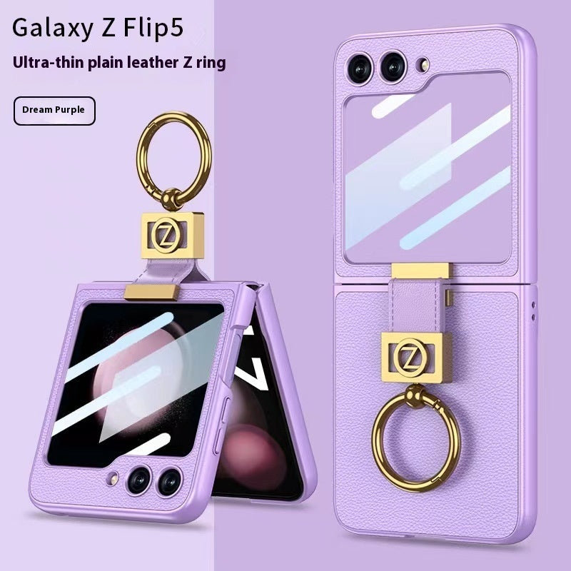 Creative Electroplated Ring Buckle Letter Folding Phone Case
