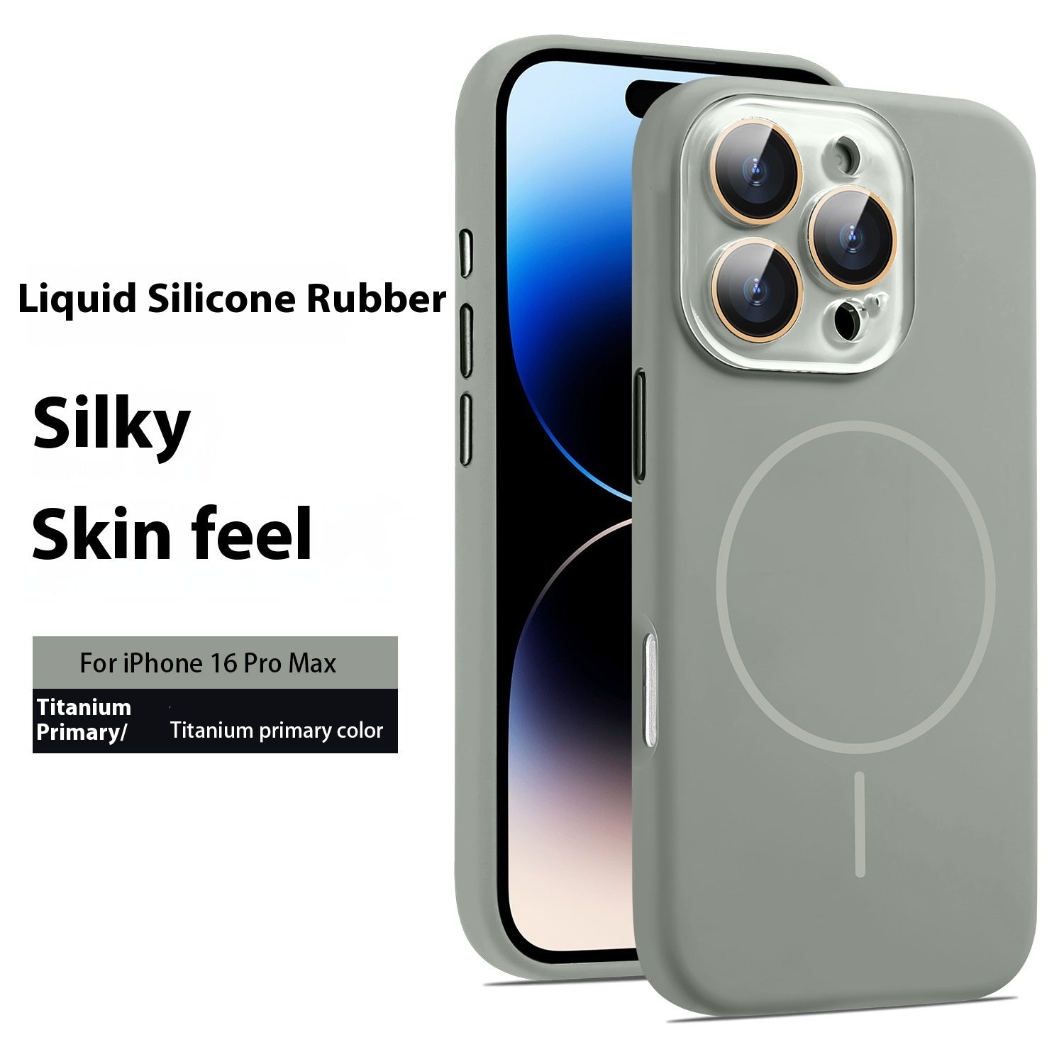 Liquid Silicone Magnetic Crystal Lens Phone Case Protective Cover