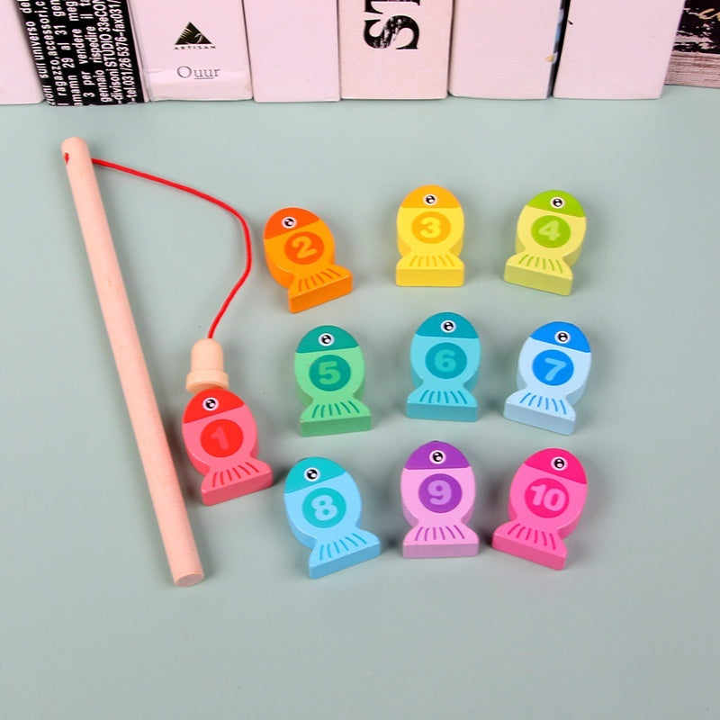 Wooden Children's Magnetic Alphanumeric Fishing Toys