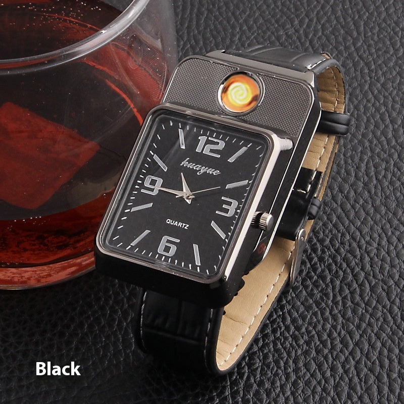 USB Electronic Cigarette Lighter Metal Men's Watch Lighter