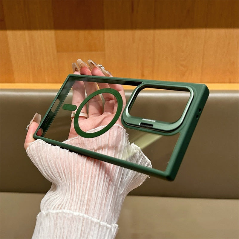 Lens Frame Bracket Simple Transparent Phone Case Magnetic Protective Cover
