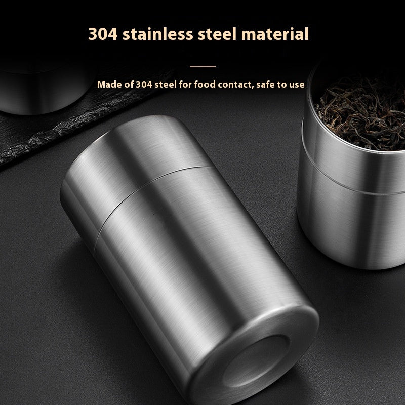 304 Stainless Steel Tea Leaf Jar Sealed Cans Moisture-proof Household