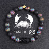 European And American Twelve Constellation Natural Stone Beaded Bracelet