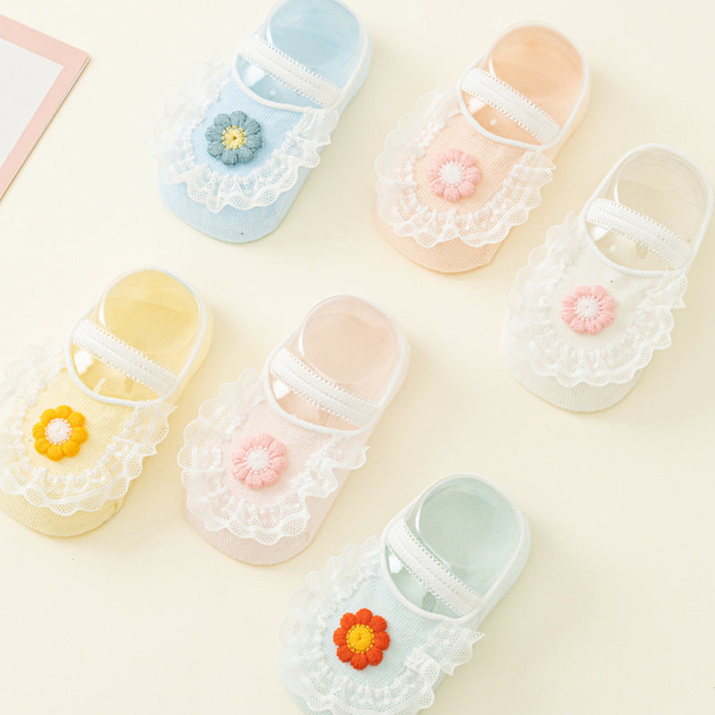 Summer Thin Cotton Newborn Room Socks Baby Non-slip Toddler Socks