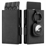 Men's Two-fold Wallet With Pendant Locator Rfid Anti-theft Microfiber