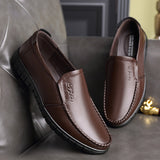 Breathable Hollow Hole Sandals Cowhide Middle-aged And Elderly Genuine Leather Soft Bottom Leather Shoes