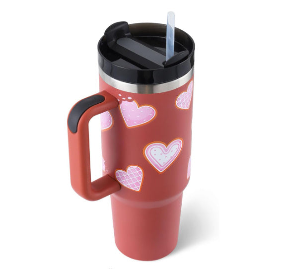40 Oz Insulated Tumbler With Handle Straw