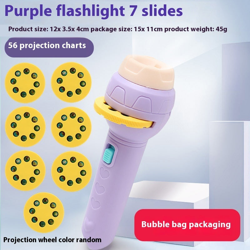 Portable And Simple Cartoon Projection Children's Flashlight