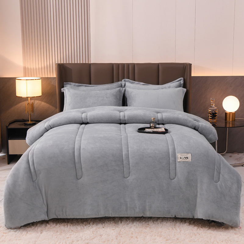 Class A Milk Fiber Thickened Keep Warm Pure Color Cotton Quilt